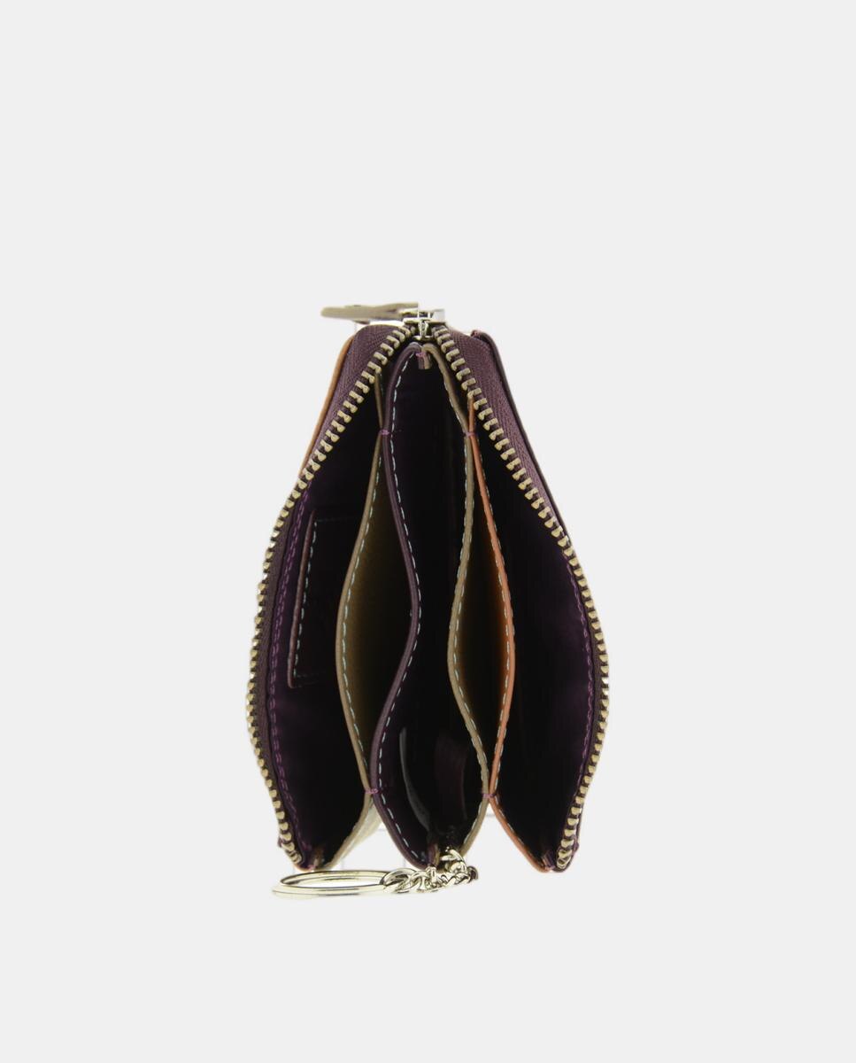 Porta Moedas em Pele com Fecho de Correr Beringela-6