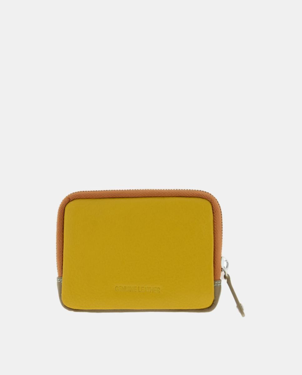 Porta Moedas Compacto em Pele Castanho-4