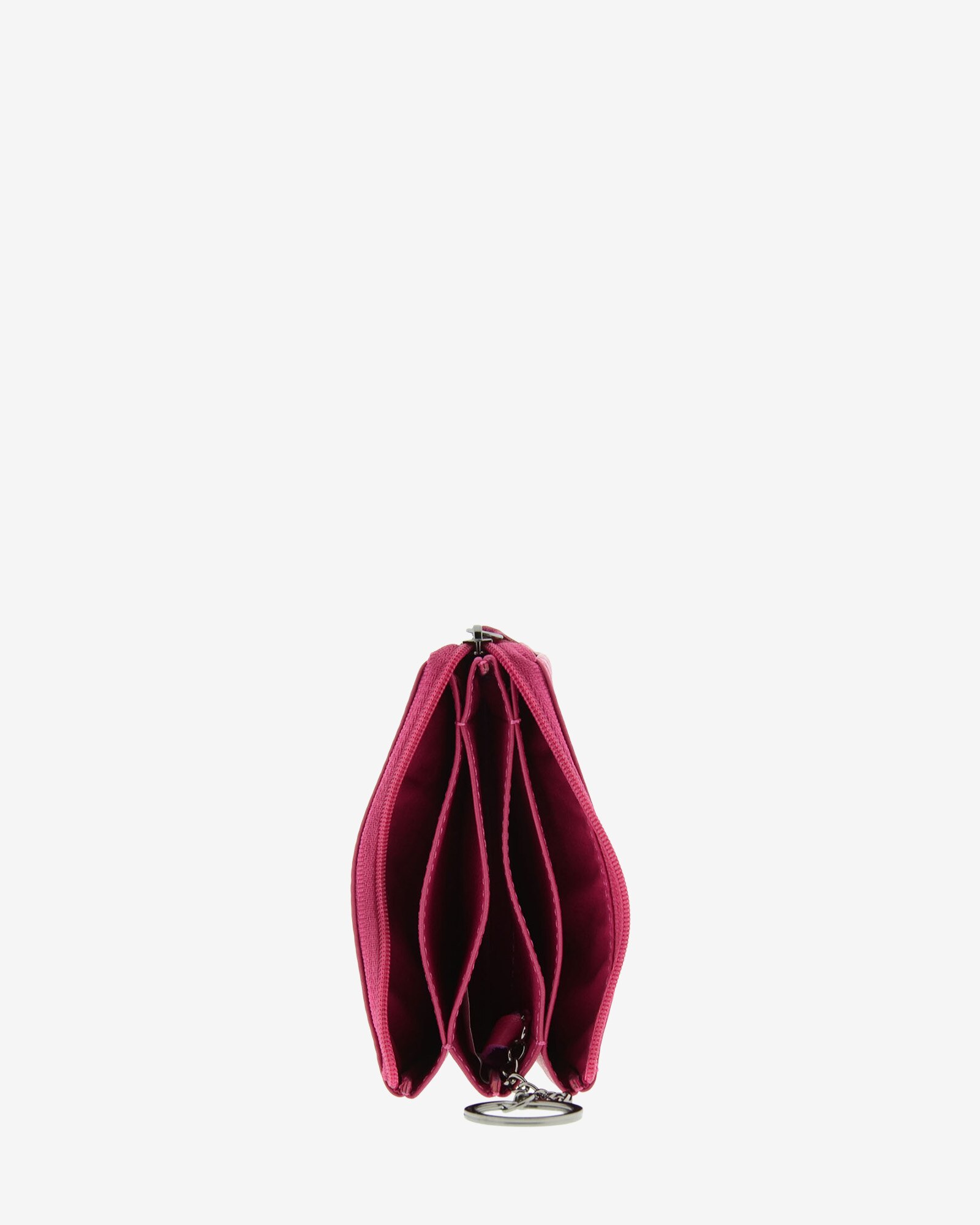 Porta Moedas / Porta Cartões em Pele Magenta-5