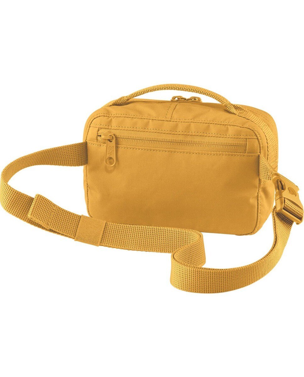 Bolsa de cintura pequena unissexo Kanken taupe com bolsos exteriores Mostarda-2