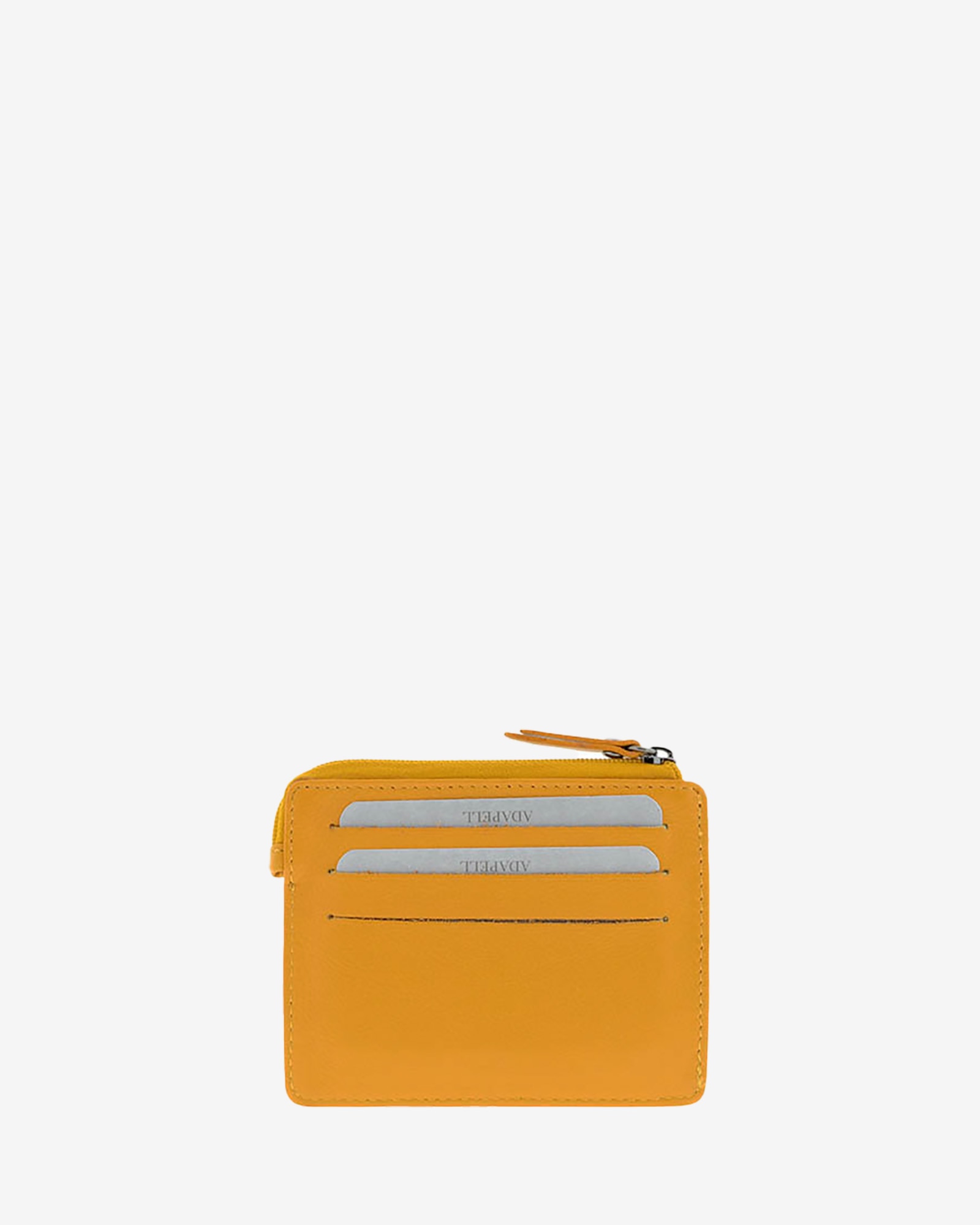 Porta Cartões Couro com Compartimento Moedas Amarelo-2