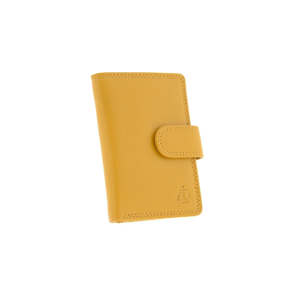 Porta-Cartões Pequeno em Couro Amarelo-2
