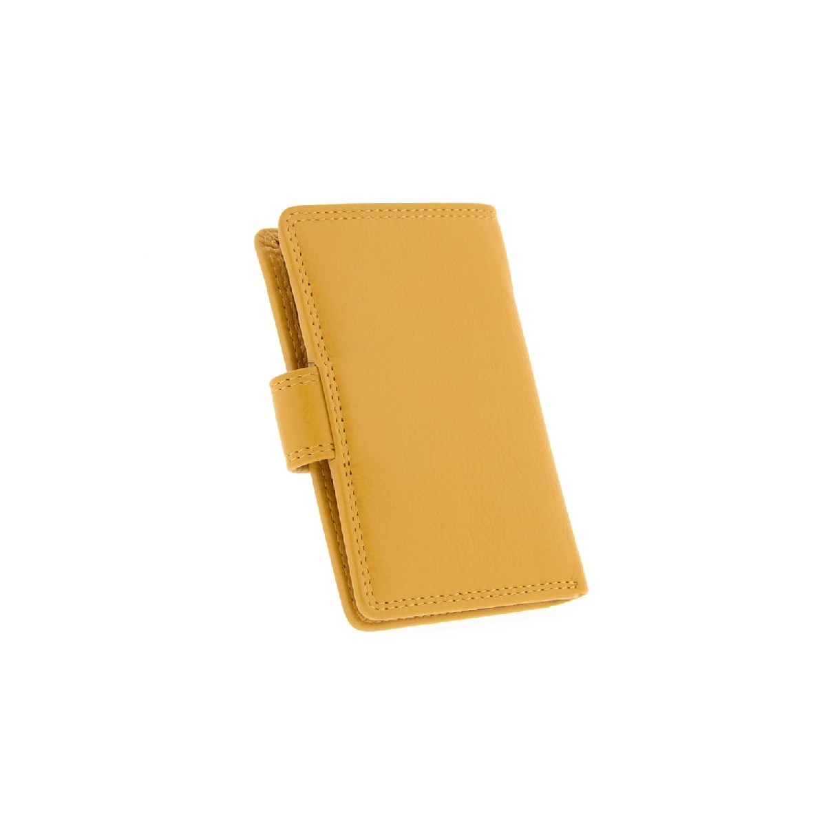 Porta-Cartões Pequeno em Couro Amarelo-3