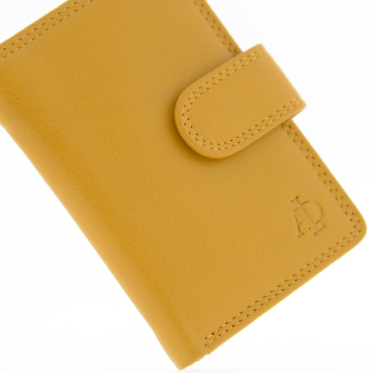 Porta-Cartões Pequeno em Couro Amarelo-5