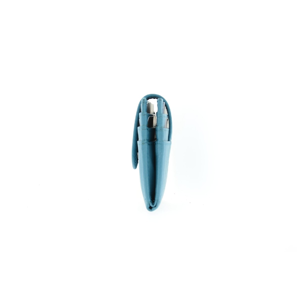 Porta-Cartões em Couro Premium Azul-5