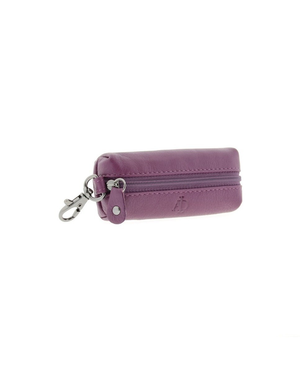 Chaveiro com Porta-Moedas em Couro Roxo-2