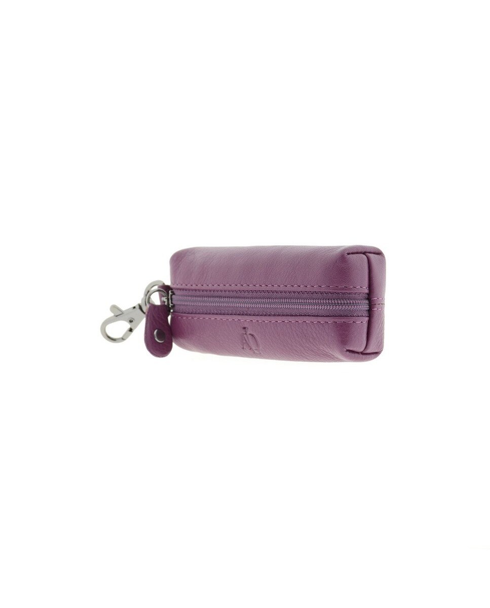 Chaveiro com Porta-Moedas em Couro Roxo-3