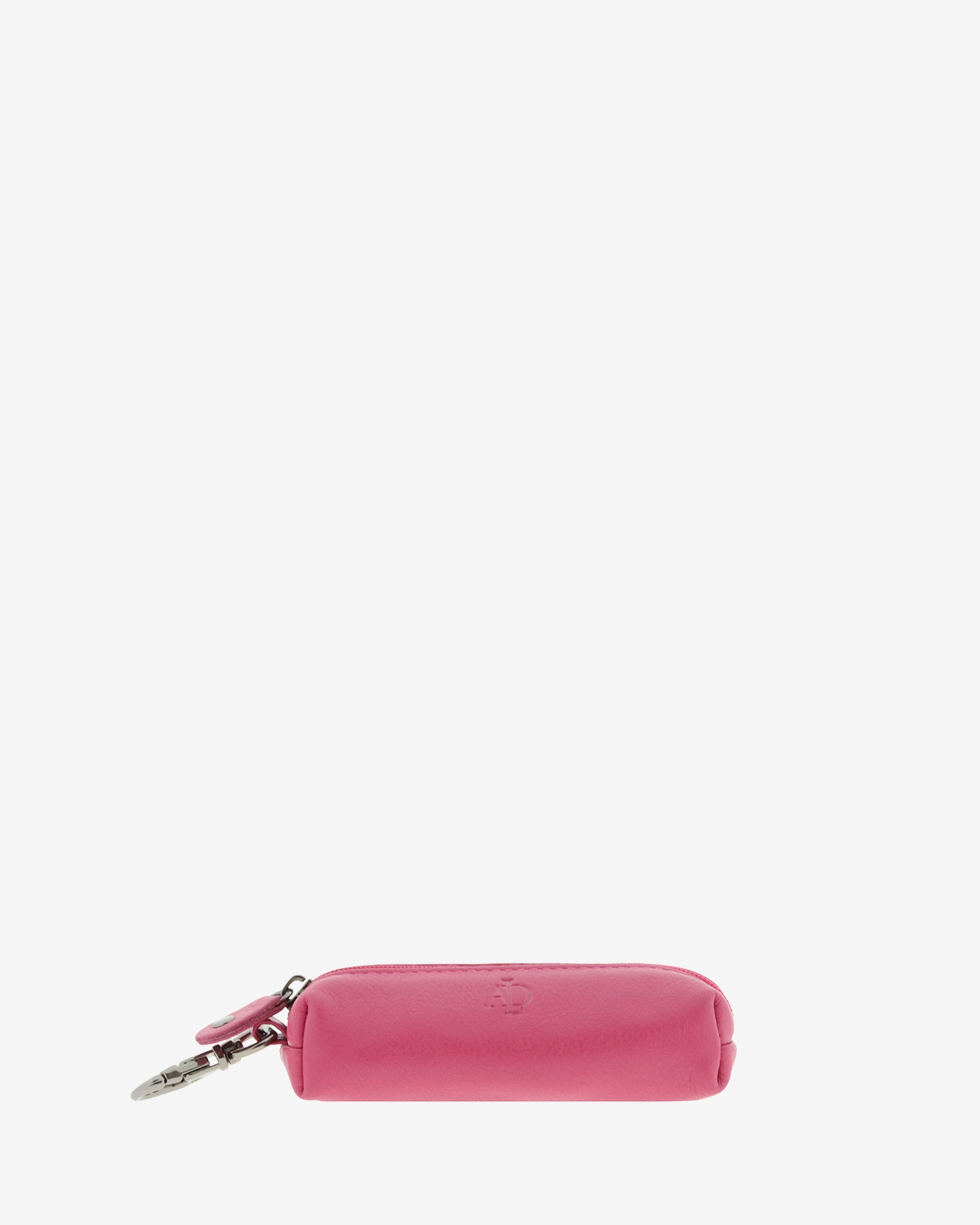 Chaveiro com Porta-Moedas em Couro Rosa-1