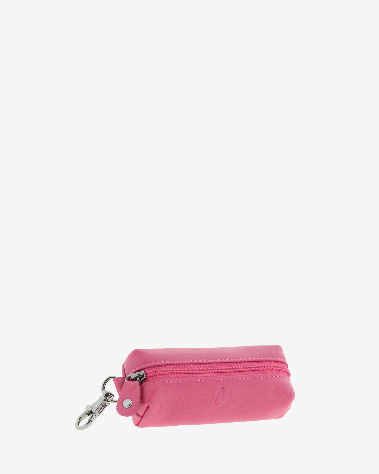 Chaveiro com Porta-Moedas em Couro Rosa-2