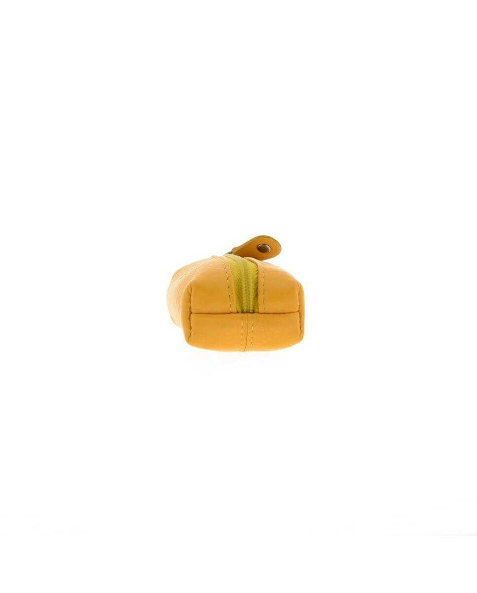 Chaveiro com Porta-Moedas em Couro Amarelo-5