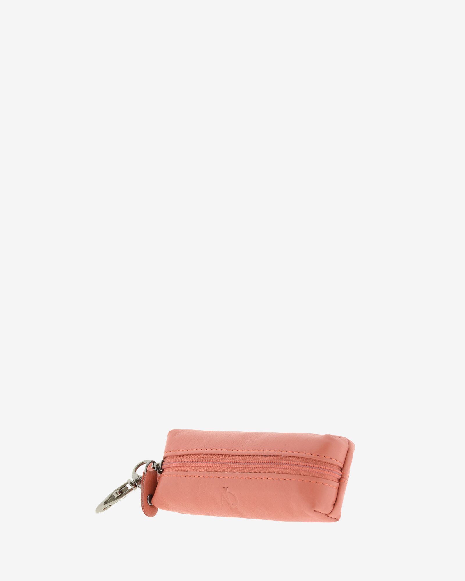 Chaveiro com Porta-Moedas em Couro Coral-2