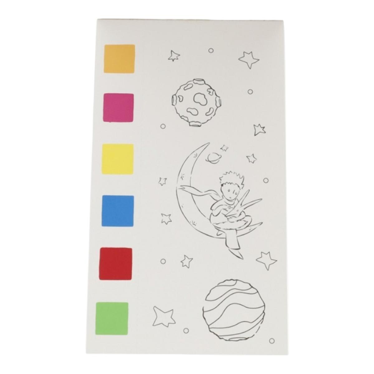 Bloco para colorir e pintar com tintas à base de água Kiub O Pequeno Príncipe, Planetas (15 x 21 cm) 3