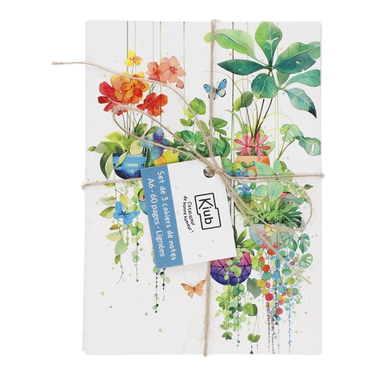 Imagem 0 de Conjunto de 3 cadernos A6 com cordão – Coleção Pássaros e Plantas