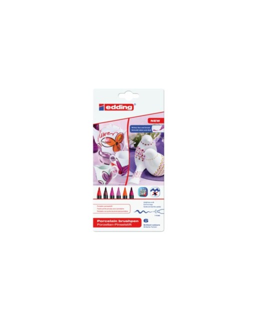 Blister de 6 Canetas de Feltro para Porcelana 4200 - Cores Quentes 1