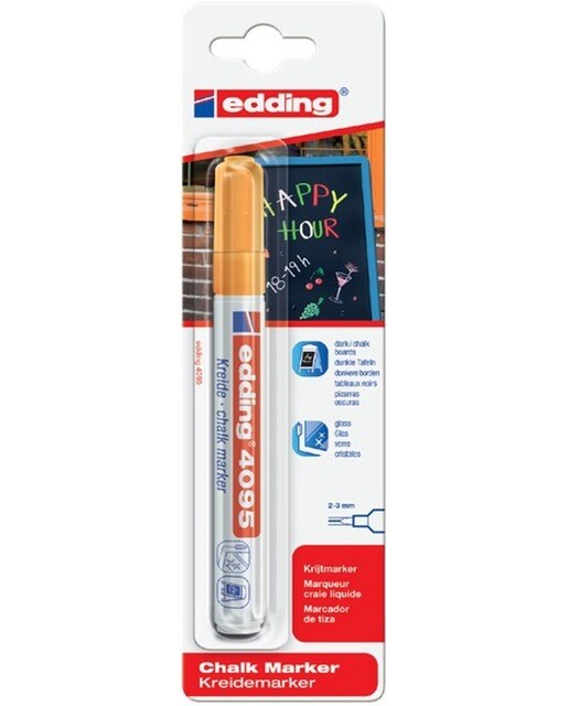Imagem 0 de Blister de 1 Marcador de Giz Liquido Edding 4095 Cor de Laranja