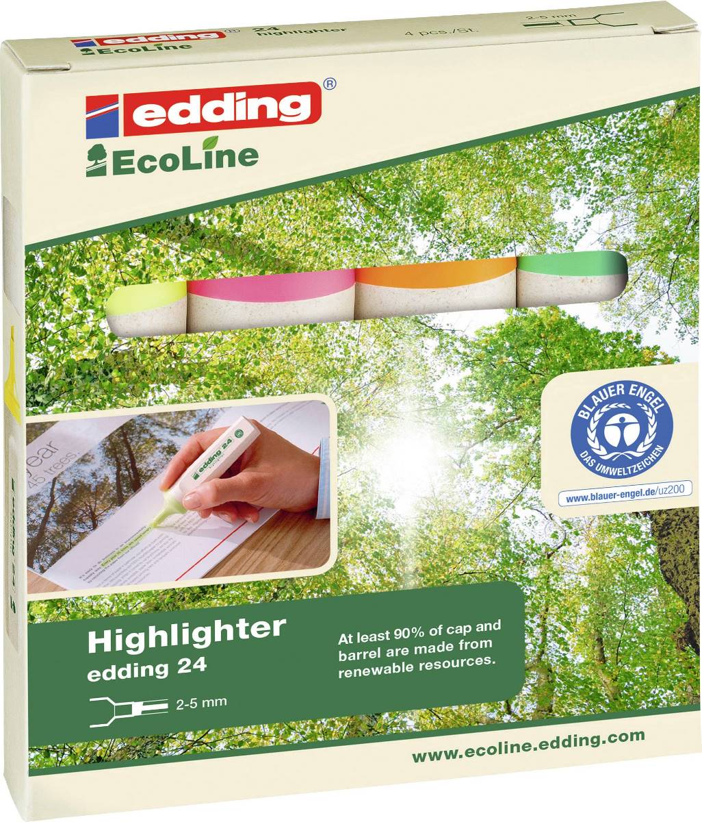 Imagem 0 de Blister de 4 Marcadores Eco Textliner Edding