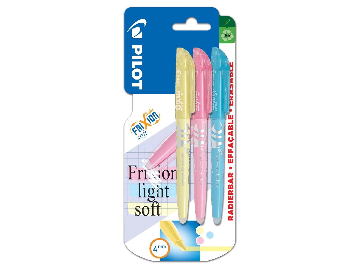 Imagem 0 de Marcador Apagável Frixion - Cores pastel, Amarelo, rosa e Azul