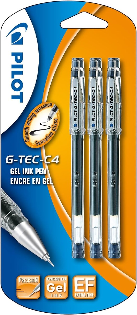 Imagem 0 de Pack 3 Esferográficas G-TEC C4 Tinta de Gel e Ponta Extrafina - Azul