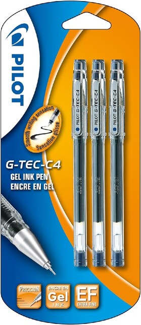 Imagem 0 de Pack 3 Esferográficas G-TEC C4 Tinta de Gel e Ponta Extrafina - Azul