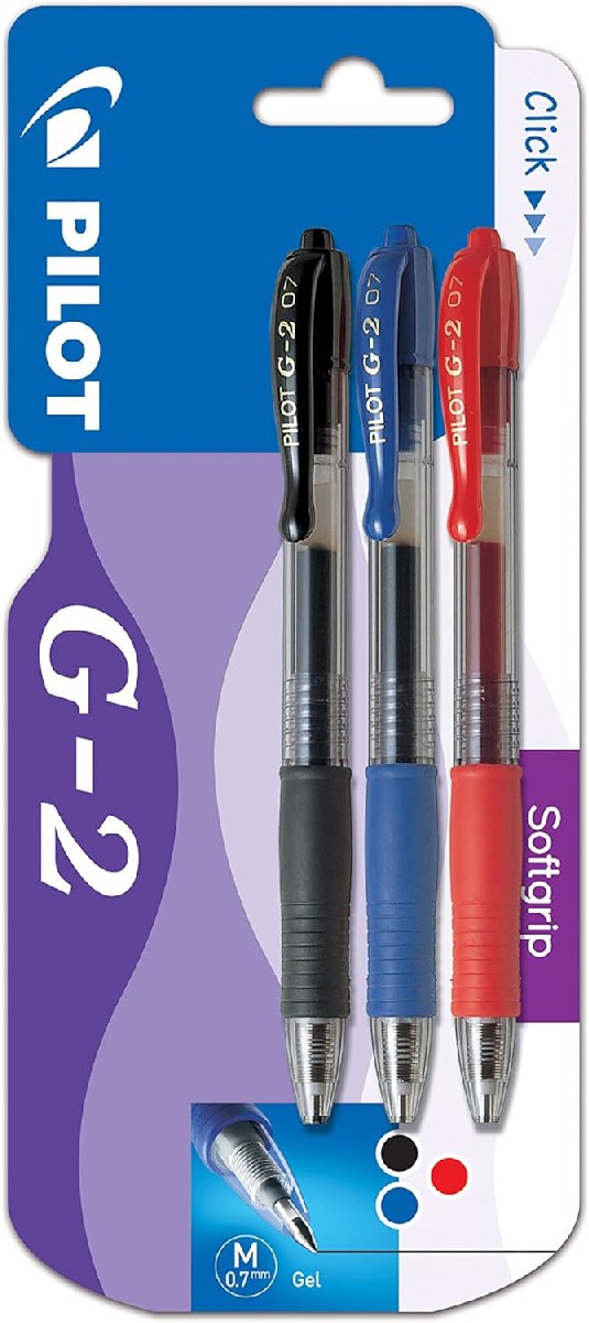 Imagem 0 de Pack 3 Esferográficas G2 Roller - Preto, Azul e Vermelho