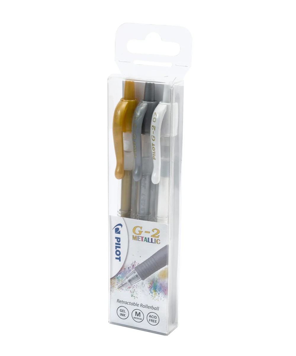 Esferográfica G-2 Rollerball - Pack de 3 Cores Metálicas 1