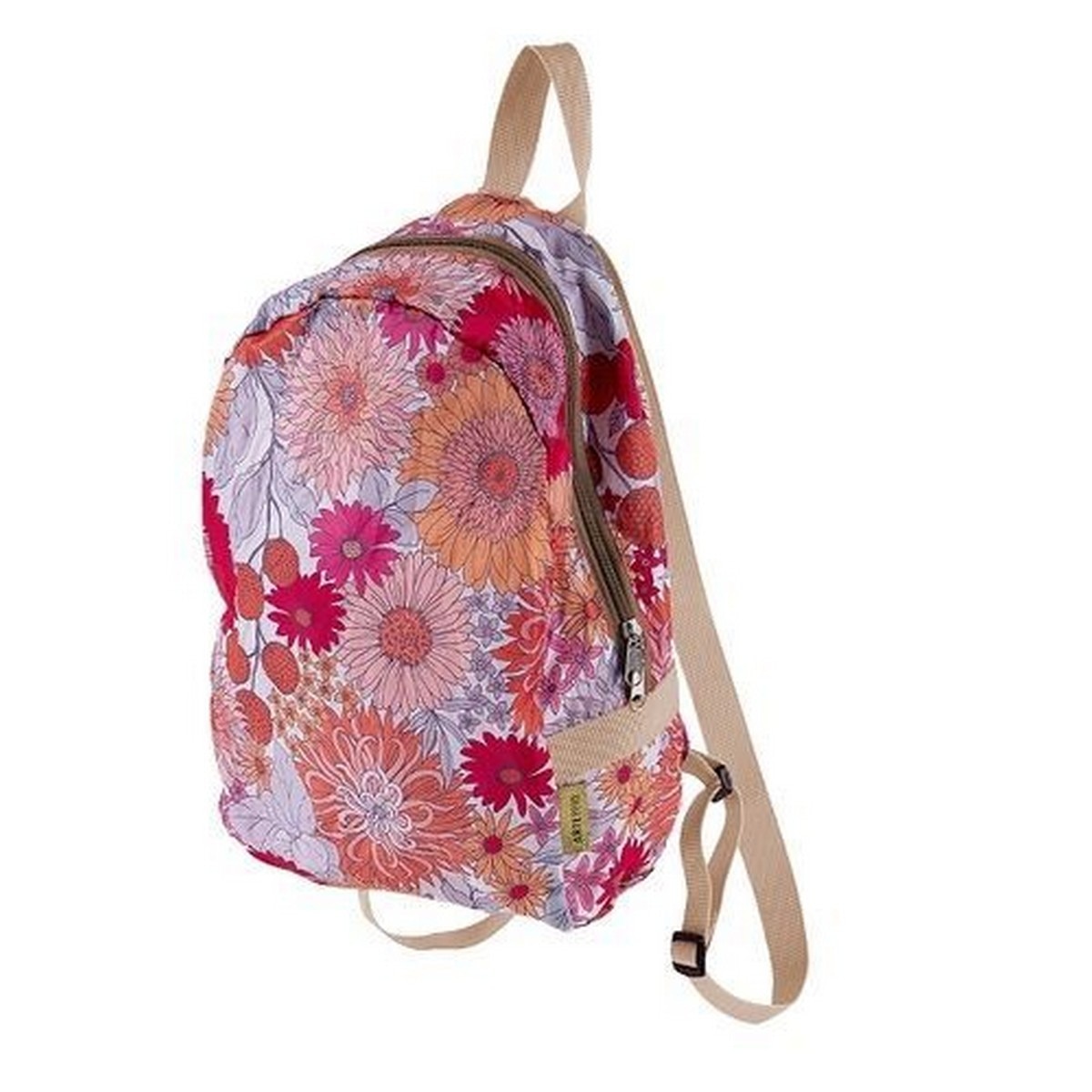 Mochila Dobrável Artebene com Fecho Zip Motivos Florais 3