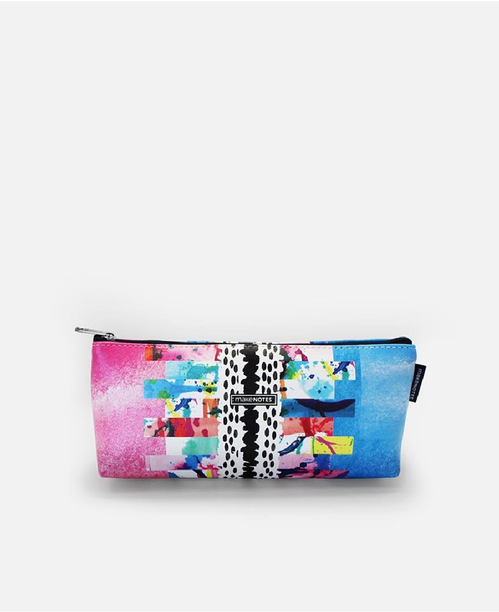 Imagem 0 de Estojo triangular grande para lápis grunge colorido