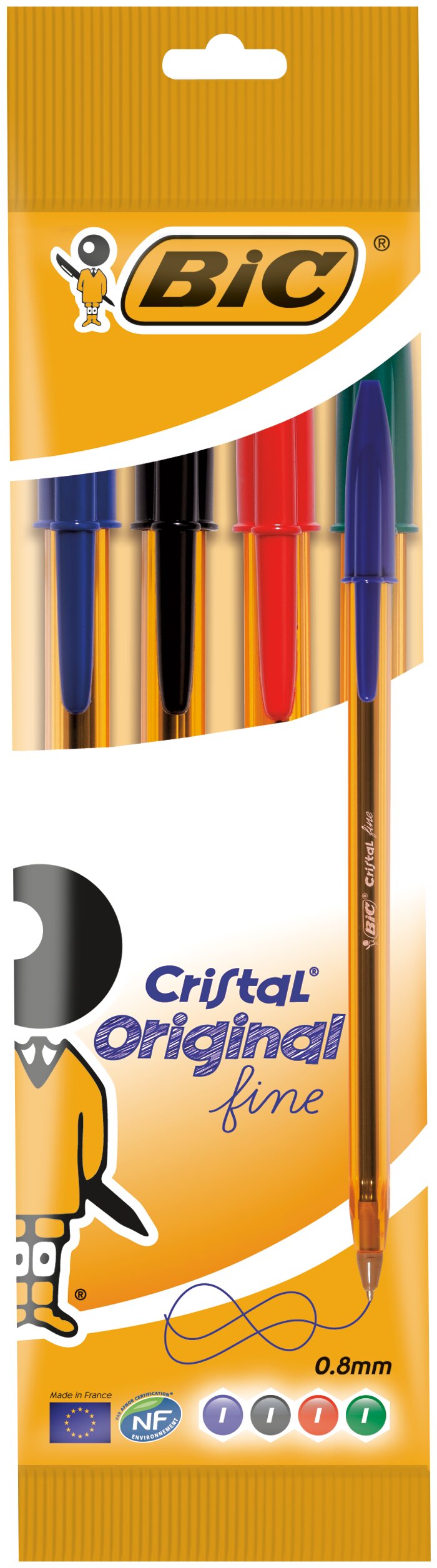 Imagem 0 de Canetas Esferográficas Cristal Fine Ponta Fina Pack de 4 - Multicolor