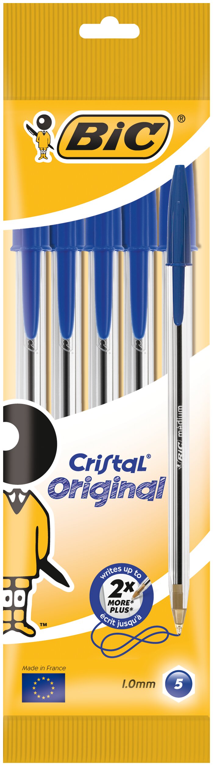 Imagem 0 de Canetas Esferográficas Cristal Original Ponta Média Pack de 5 - Azul