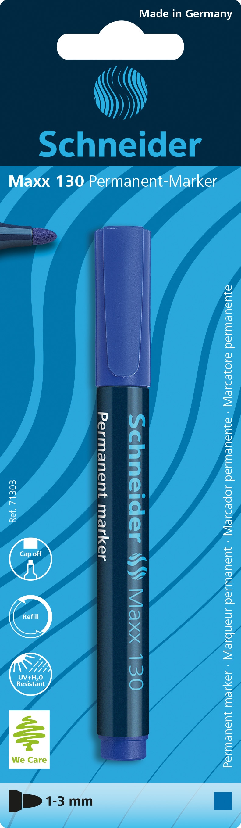 Marcador Permanente 130 Azul Schneider 1