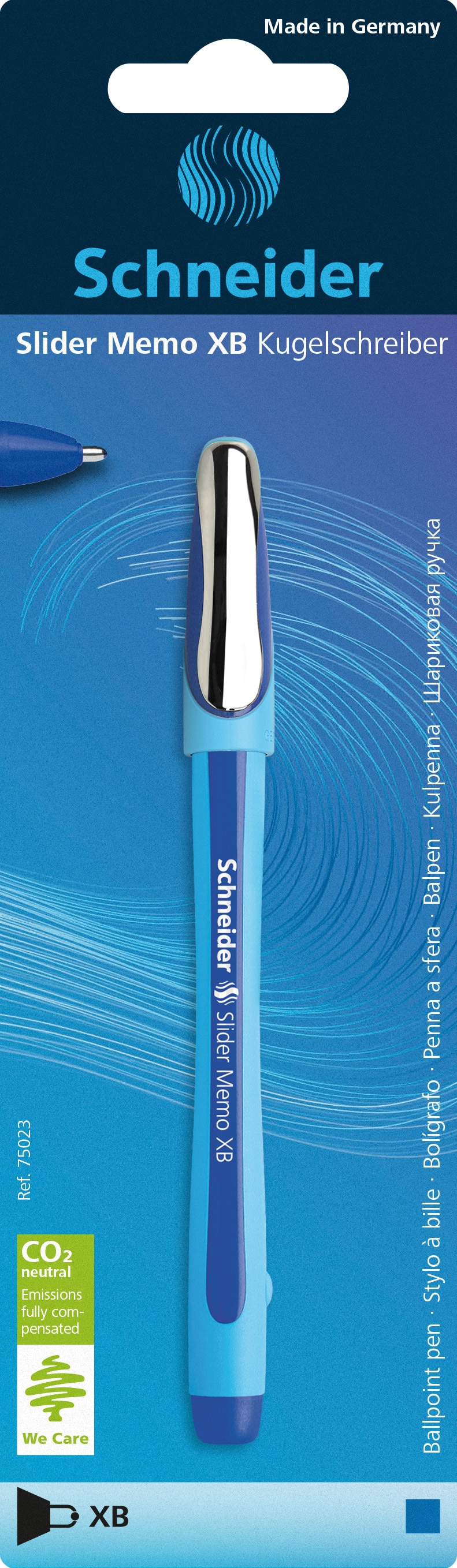 Esferográfica Azul Slider Memo XB Schneider 1