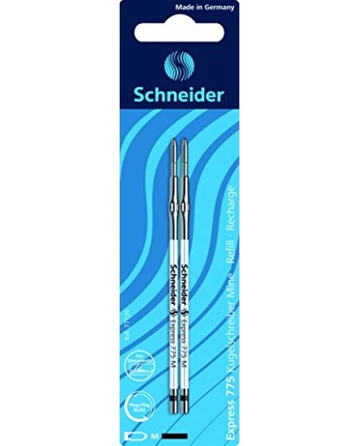Imagem 0 de Recarga de Esferográfica Schneider Express 775 M em preto , pacote 2 unidades
