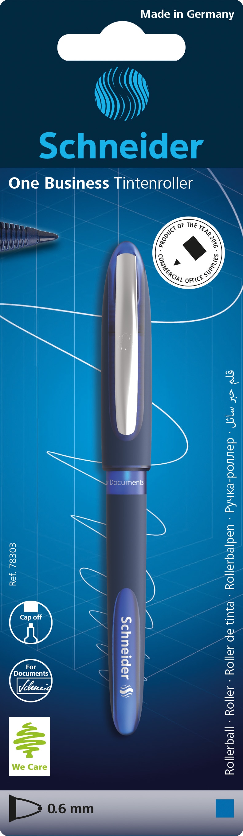 Caneta Esferográfica Azul Líquida Roller Business Schneider 1