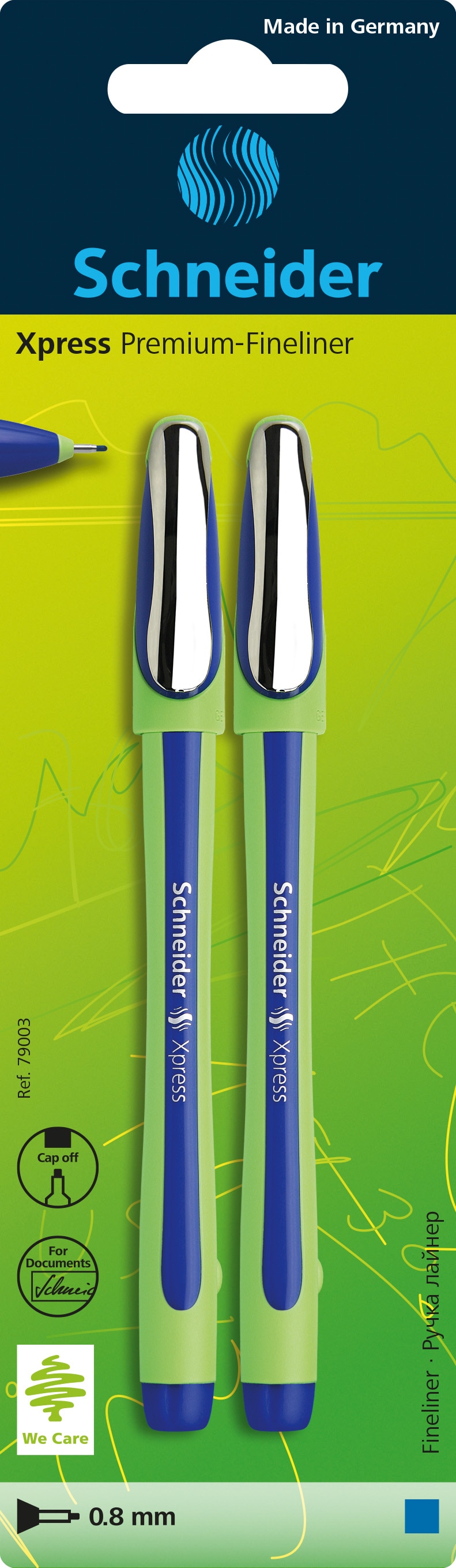 Conjunto de Canetas Azul Fineliner Xpress-Premium 2 Unidades Schneider 1