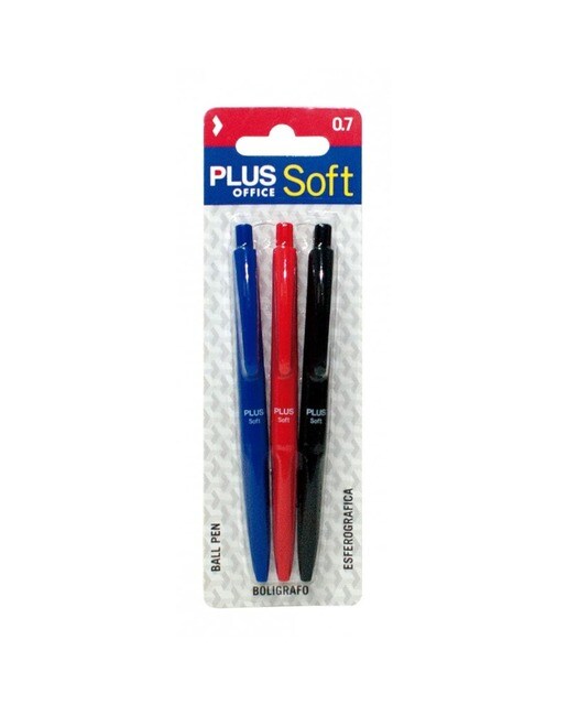 Imagem 0 de Caneta Plus Soft Blister 3 Cores Sortidas