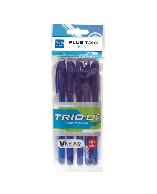Esferográfica Plus Trio Azul Blister 5 ud 1