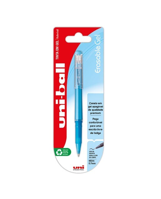 UNI Esferográfica Gel Erasable, Ponta Média de 0,7 mm 1
