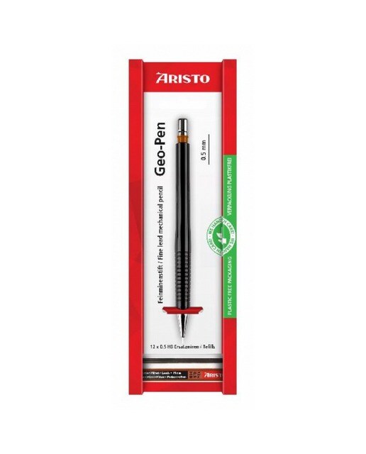 Imagem 0 de Lapiseira de mina fina Aristo Geo-Pen preta 0,5 mina de substituição, ecoblister