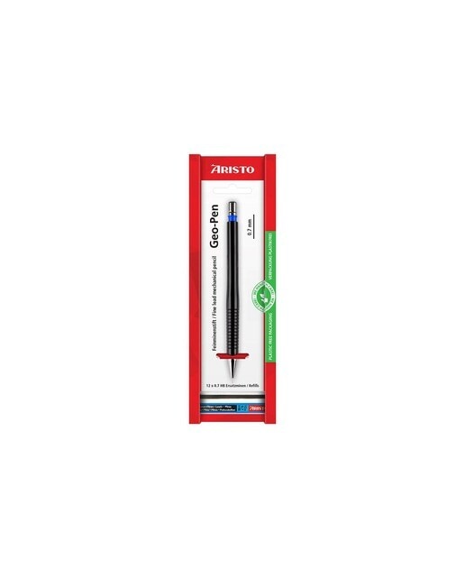 Imagem 0 de Lapiseira de mina fina ARISTO Geo-Pen 0,7 preta, minas de substituição, em ecoblister