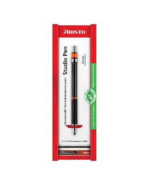 Imagem 0 de Lapiseira de mina fina Aristo Studio black 0,5 mm, minas, em ecoblister