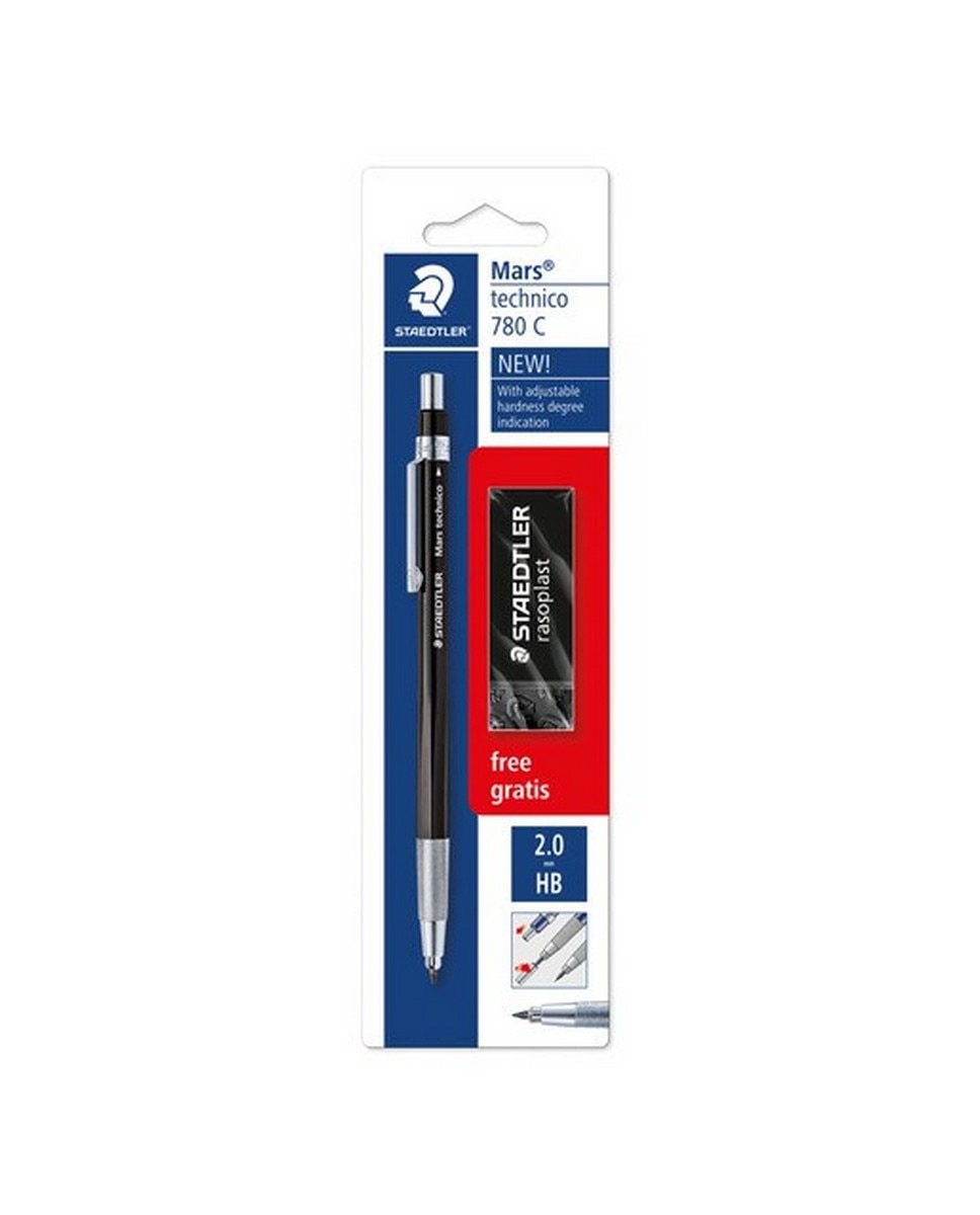 Lapiseira Staedtler Mars Technico 780 com Minas de 2 mm + Borracha 1