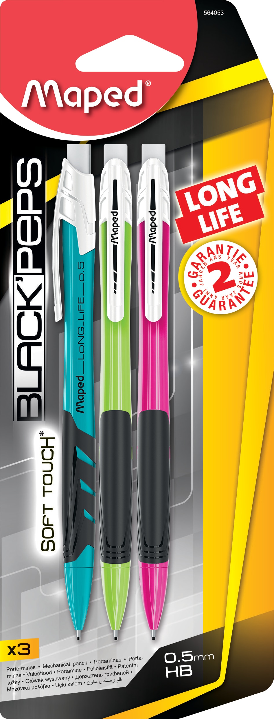 Pack 3 Lapiseiras Long Life 0,5 mm Maped 1
