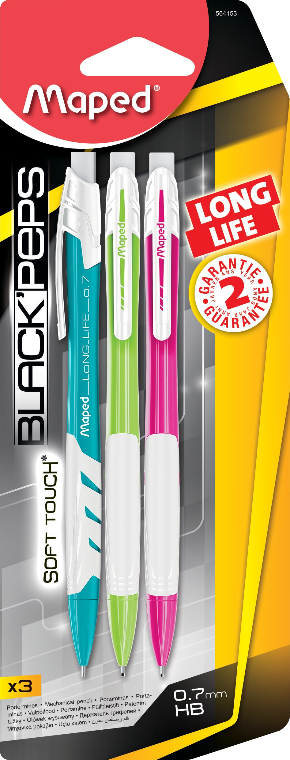 3 Lapiseiras Long Life 0,7mm 1
