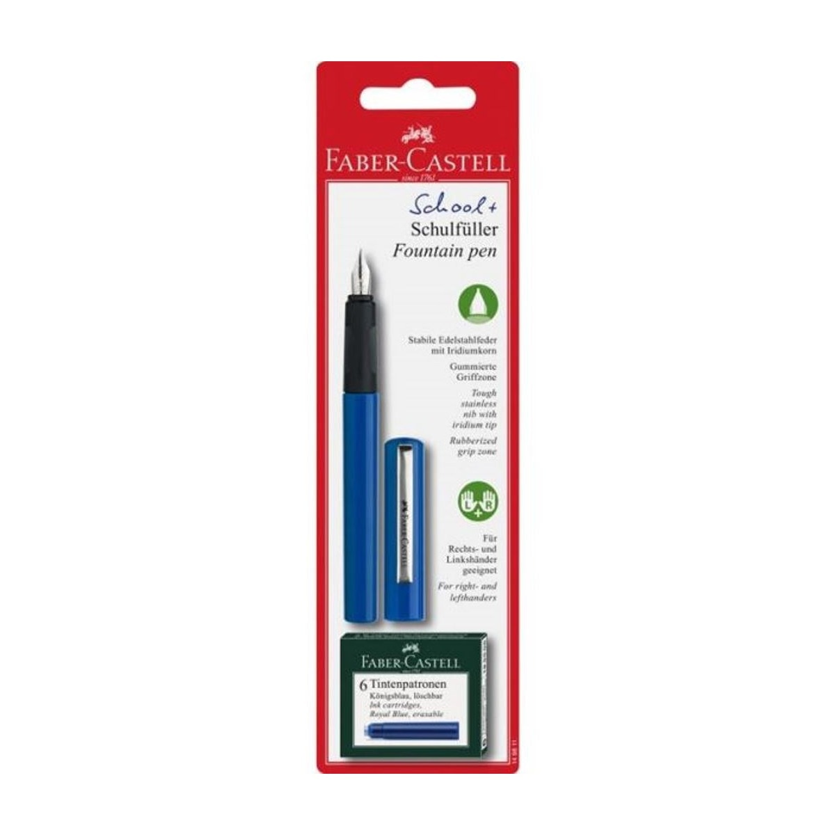 Imagem 0 de Caneta Fountain Tinta Permanente Azul + 6 Recargas Faber-Castell
