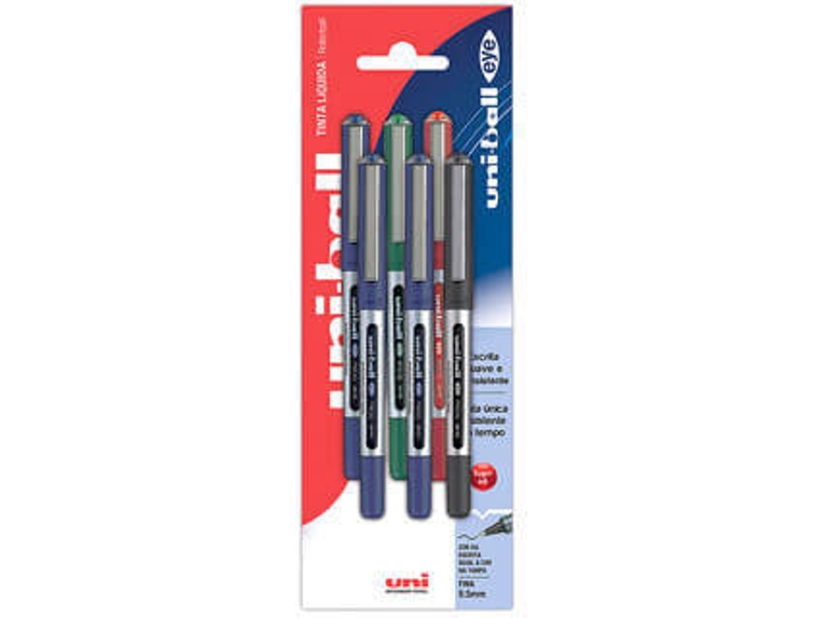 Caneta Roller Tinta Líquida UB-150 Negro 6 Unds Uni-Ball 1