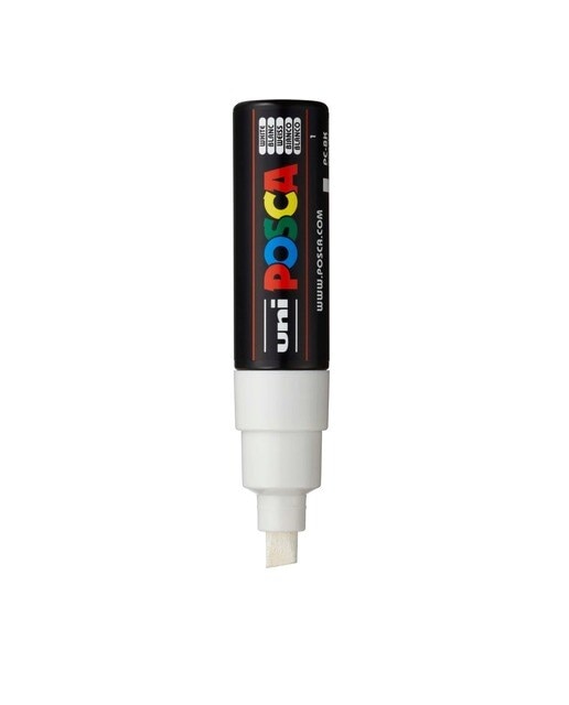 Marcador de Pintura Base de Água 8,0 mm Uni Posca Branco Branco-1