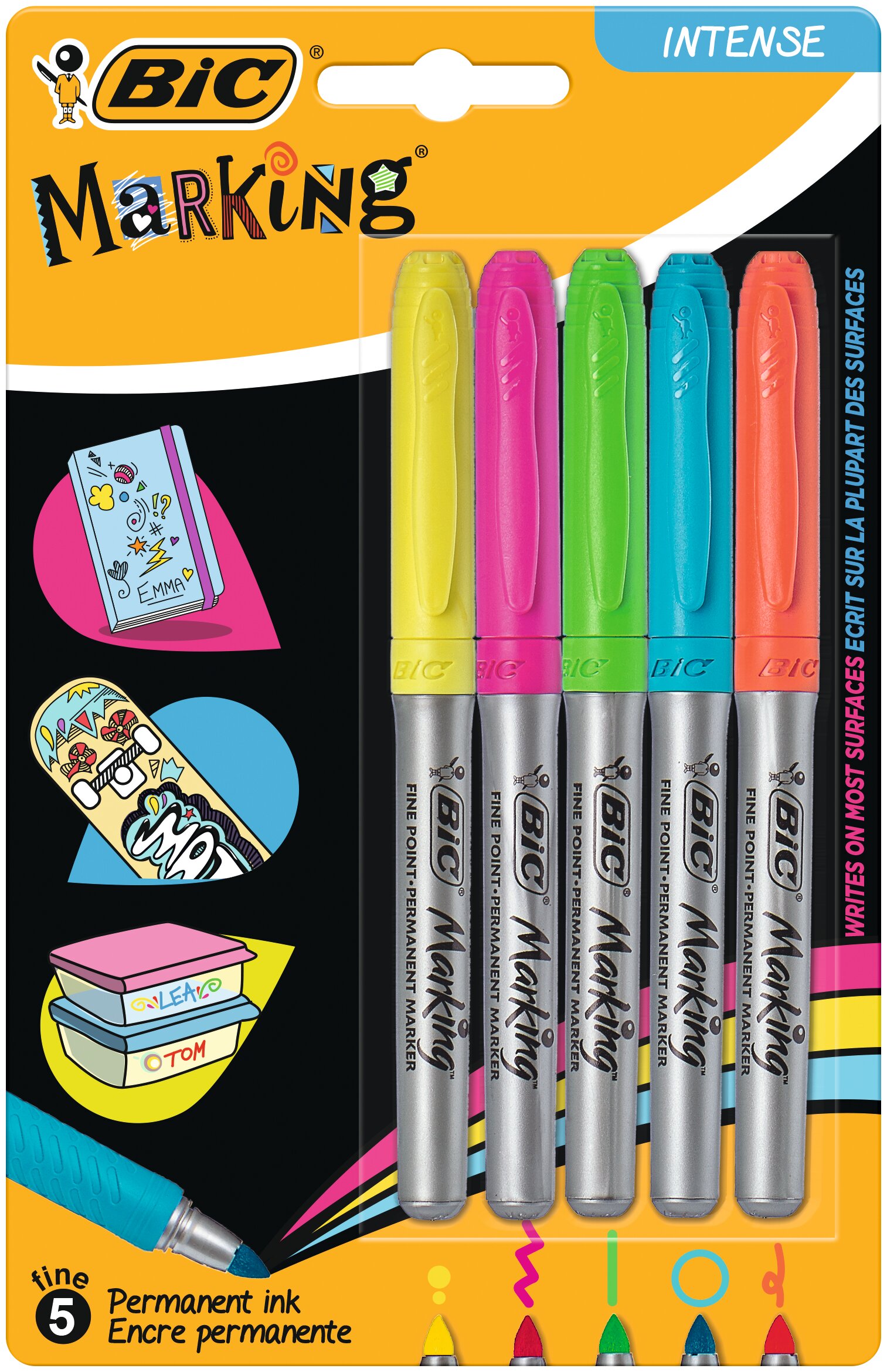 Pack de 5 marcadores permanentes Intensity Pastel 1