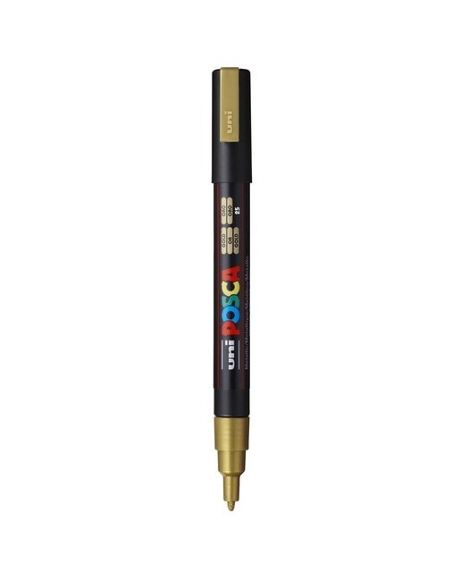 Imagem 0 de Marcador de Pintura Base Uni Posca de Água 0,9-1,3 Mm Dourado
