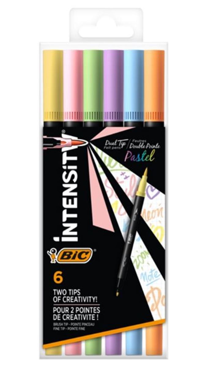 Imagem 0 de Conjunto de 6 Marcadores de Ponta Dupla Intensitiv - Pastel