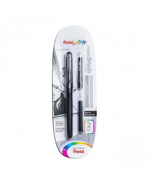 Imagem 0 de Blister de Caneta Pincel Pentel com 2 Recargas